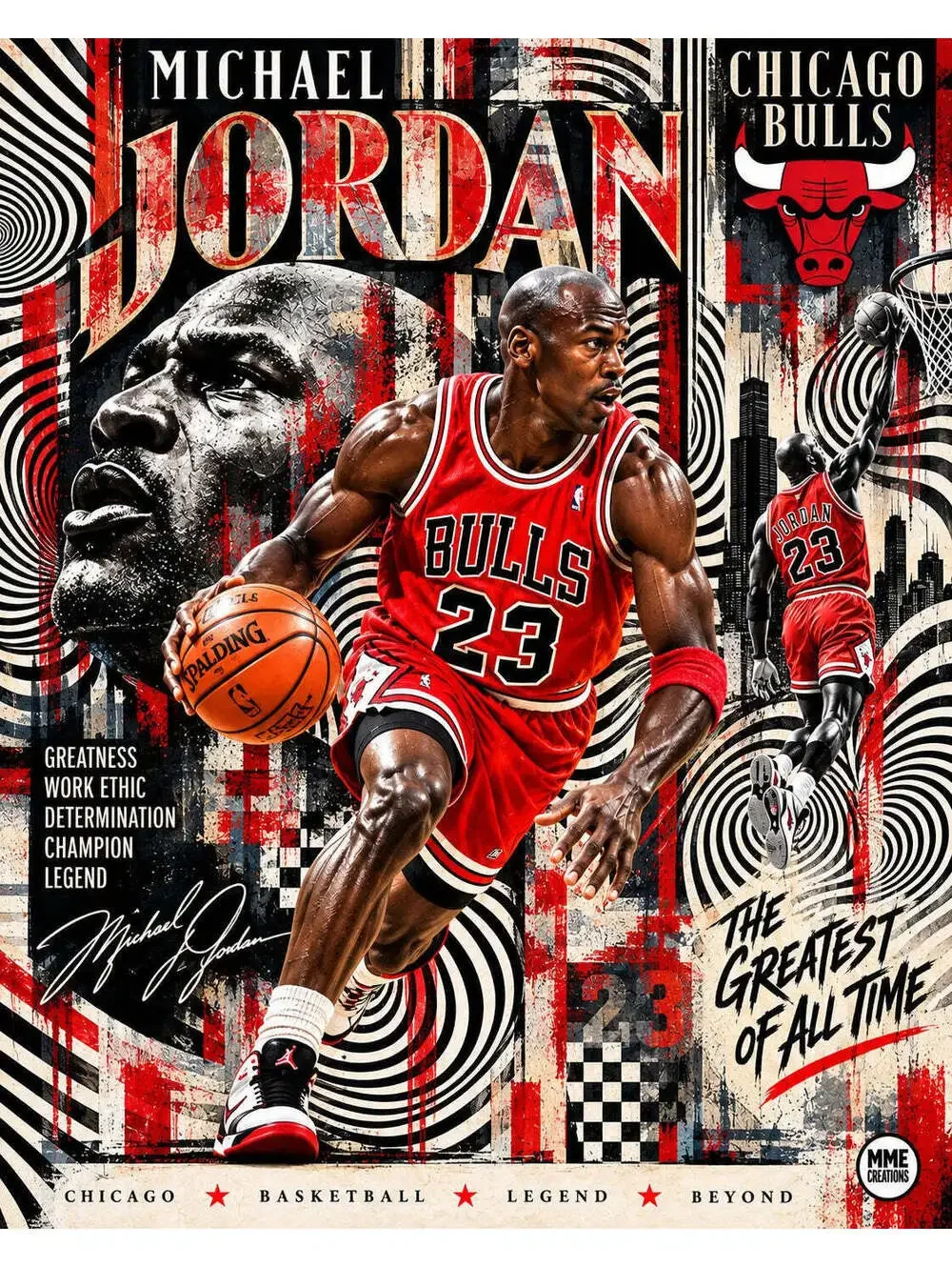 4732 Michael Jordan Op Art × Pentimento AG Collection 8x10 Sports Print